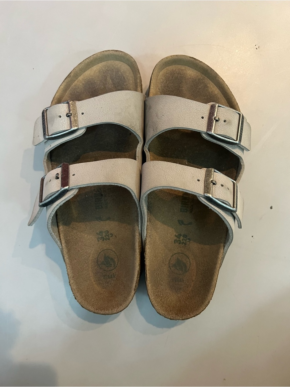 Birkenstock Kids Double-Buckle Sandal in Off-White
